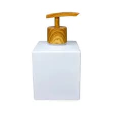 Vidro Branco Porta Sabonete Amadeirado Saboneteira 250ml