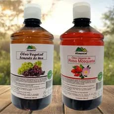 Kit 01 Óleo de Uva 500ml + 01 Óleo de Rosa Mosqueta 500ml