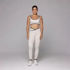 Conjunto Academia Kate Fitness Feminino Top Alta Sustentação e Calça Legging Cós Cruzado Coleção Duo