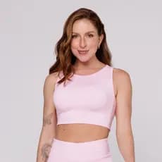 Top Fitness Feminino Costas Assimétrica Suplex Poliamida Premium Coleção Pace Up