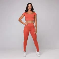 Conjunto Fitness Feminino Top Academia Decote Quadrado e Legging Básica Treino Coleção Essential