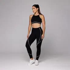 Conjunto Fitness Feminino Sense Academia Top Poliamida e Calça Legging Alta Compressão Coleção Duo