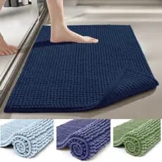 Tapete Bolinhas Microfibra Macio Antiderrapante Tapete Dedinho Banheiro 40x60cm