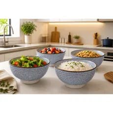 Kit 4 Bowls Tigelas Cumbucas Cerâmica 12cm Mek 300ml