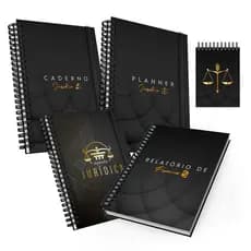 Kit Jurídico Advogado Planer, agenda caderno, bloco de notas
