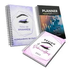 Kit Agenda Design Sobrancelha, Anamnese A5 planer financeiro