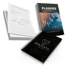 Kit Dentista Agenda + ficha Anamnese Odontologica + Planner