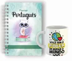 Planner para professora de Português Com nome e Caneca