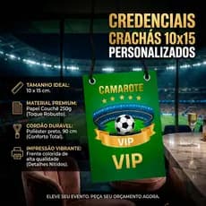 Cartão de identificação para evento personalizado Credenciais 10x15cm couchê 250gr + cordão