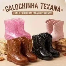 Bota Infantil Galocha Texana Borracha Menino Menina Country