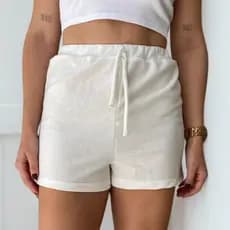 Short Feminino Curto Moletom Leve Verão Dia a Dia Moletinho Premium