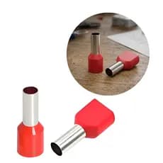 KIT Terminal Tubular Ilhós Simples E Duplo Vermelho 10mm 50un