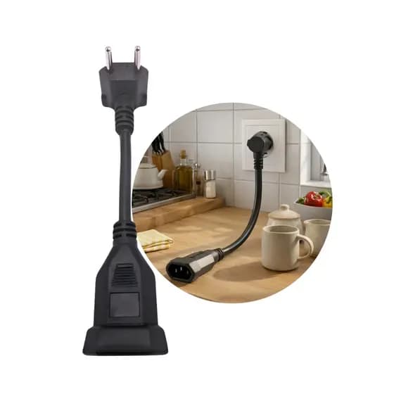 Adaptador Para Tomada 90 Graus 20A Fêmea 3p Para 20A Macho 2p