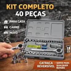 Kit Jogo de Chave Catraca Soquete 40 Peças