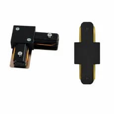 Emenda Conexão Conector Reta ou L Para Trilho Eletrificado Preto