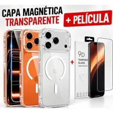 Capinha Clear Magnética + Película 9D Premium Para iPhone 17,17Air,17Pro,17 Pro Max Anti Impacto Capinha IPhone