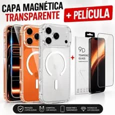 Capinha Clear Magnética + Película 9D Premium Para iPhone 17,17Air,17Pro,17 Pro Max Anti Impacto