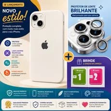 Kit Proteção Premium para iPhone – Capinha Aveludada + Protetor de Lente da Câmera
