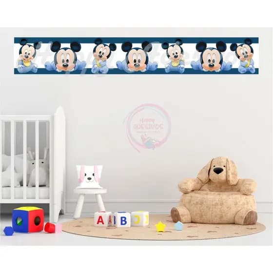 Papel de Parede Adesivo Mickey Baby Menino Teen Decoração Quarto