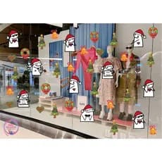 Kit 42 Adesivo Flork Natal Vitrine Loja Feliz Natal Papai Noel Divertido Sino Guirlanda Árvore Decoraçao