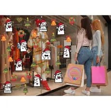 Adesivo Flork de Natal - Adesivo Flork Para Vitrine - Adesivo Vitrine Natal Flork - colante Flork de Natal