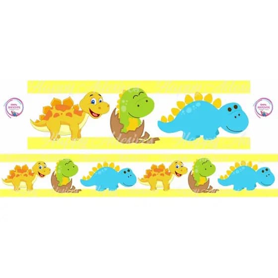 Faixa Decorativa Adesivo de Parede Decoração quarto Infantil Criança Bebe Dinossauros Animais