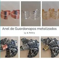 Porta  guardanapos - Anel -Argola- 4 peças- Metalizado8