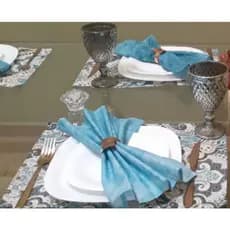 Lugar Americano e Guardanapo - Brisa Marítima - tecido Belize com proteção e tricoline- Mesa Posta.r