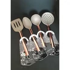 Utensílios de Cozinha - Cor Nude- Cabo rosê gold