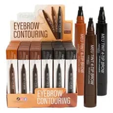 Box 24 Caneta Sobrancelha Fio a Fio Febella Tattoo Eye Brow Coutouring 4 Pontas Atacado