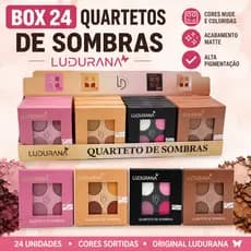 Box C/24 Paleta Quartetos de Sombras Ludurana Matte Nude Coloridas Original