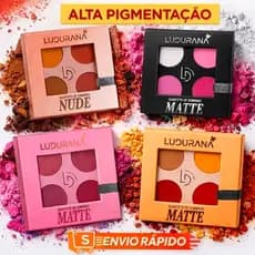 Kit 4 Mini Quartetos de Sombras Ludurana Matte Nude Coloridas Original