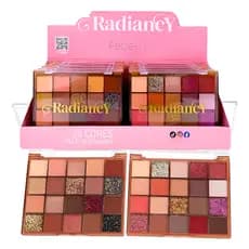 Box 12 Paleta de Sombras Febella Radiancy 20 Cores Glitter Matte Atacado