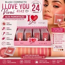 Box C/24 Blush Compacto I Love You Vivai 4142 Alta Pigmentação