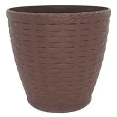 Vaso Cachepot Rattan Mini Plástico 14cm  - Ótimo para Suculentas, Plantas, Flores