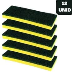 Kit 12 Mop Abrasivo Esponja Lava Piso e Limpa Azulejo (SEM SUPORTE PARA CABO) ref6578