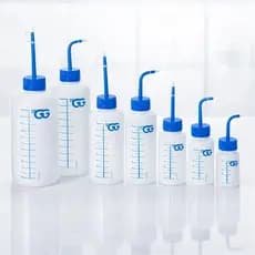 Kit 2 Pissetas Plástica Graduada 1000ml 500ml 250ml 125ml Bico Curvo ou Reto Frasco Dosador p/ Limpeza Laboratório