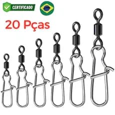20 PCS Conectores De Pesca Fortes Rolamento Giratório De Pinos Acessórios Em Aço Inoxidável