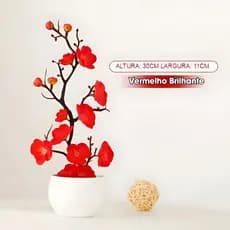 Bonsai Artificial com Flores de Cerejeira e Pêssego - Ideal para Casa e Jardim