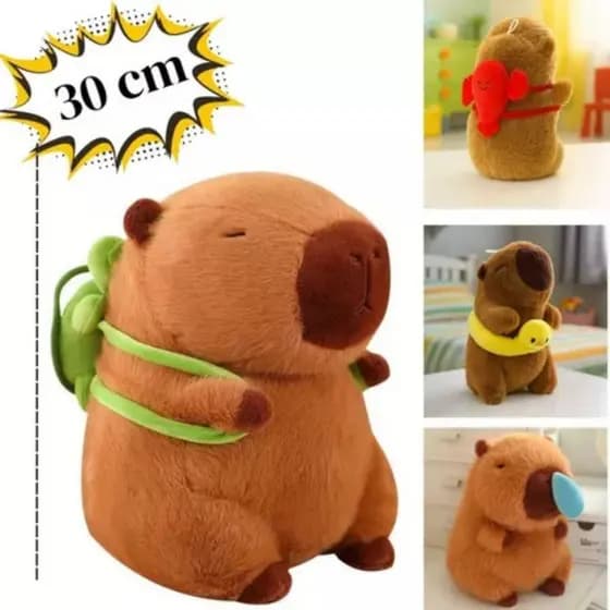 Pelúcia Capivara Tartaruga 23cm Presente Premium 30 Cm Brinquedo Pelúcia Capivara Tartaruga Fofinha Kawaii Presente Fofi
