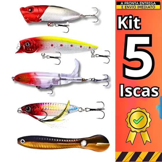 Kit 5 De Iscas Artificiais De Robalo Isca De Pesca Superficie