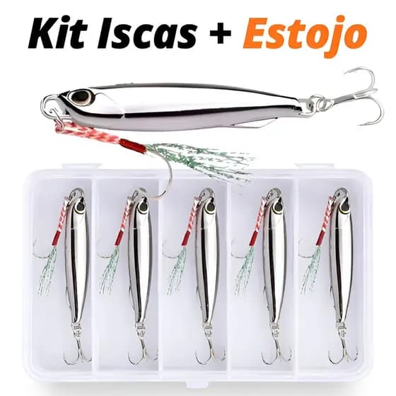 Kit 3 Iscas Jig Metal Artificial Pesca Embarcado Praia Trolling Jigging Lure