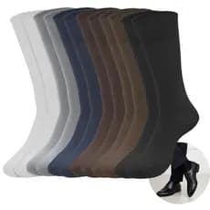 Kit Meia Social Masculina Cano Longo Alto Atacado Preta ou Mista Kit com 3 ou 6 ou 12 pares