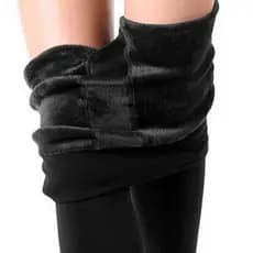 Calça Grossa Térmica Adulto Forrada Feminina Inverno meia calça peluciada preto adulto com pé ou sem pé barato atacado