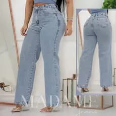calça jeans feminina pantalona wide leg marmorizada look boca larga cintura alta estilosa
