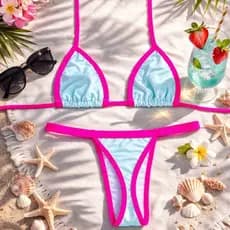 BIQUINI FEMININO FITA SUPLEX FIO DENTAL MICRO BRONZE MODA PRAIA