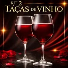 Jogo 02 Taças Vidro De Vinho Agua 350 Ml Cor Transparente