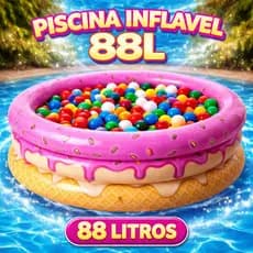 Piscina Infantil Inflável 88 Litros Redonda 3 anéis