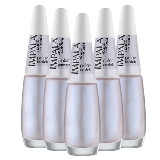Kit 5 Esmaltes Coleção A Cor da Sua Moda Cor Polar Impala