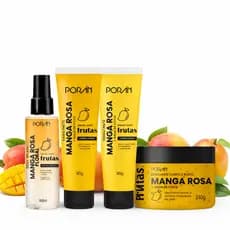 Kit Completo Manga Rosa Corpo Hidratante Body Splash Esfoliante Sabonete Porán